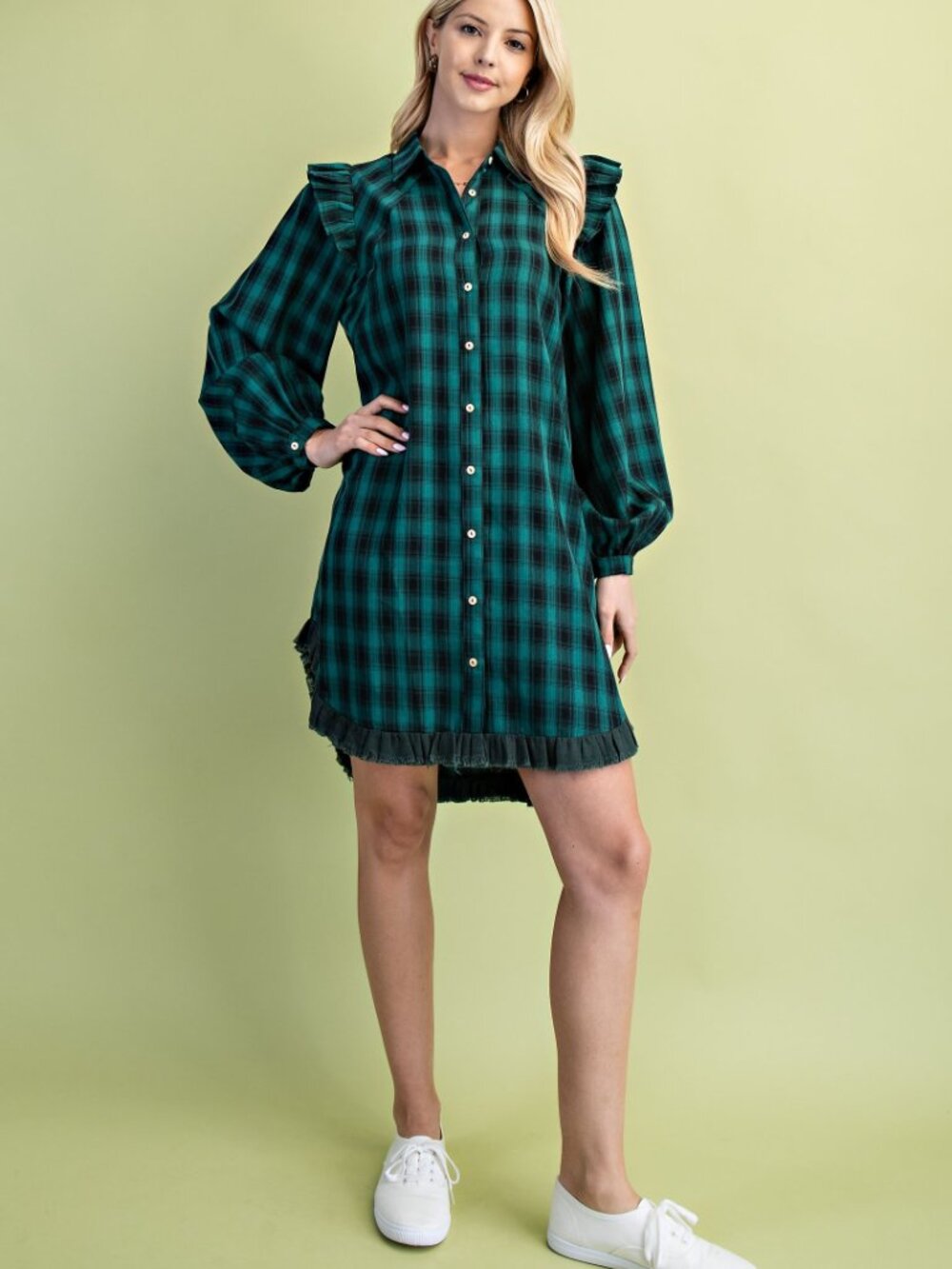 GiGio Plaid Mini Shirt Dress - Picture 2 of 5